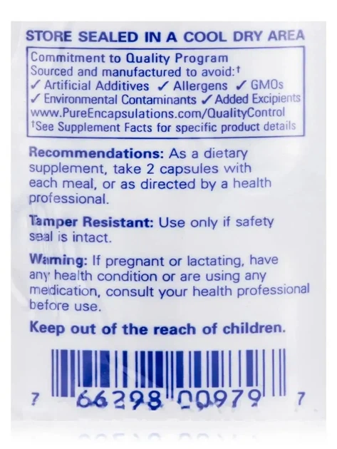 Витамины для усвоения пищи Pure Encapsulations Digestion GB 90 капсул - Фото 6 Витамины для усвоения пищи Pure Encapsulations Digestion GB 90 капсул - изображение 6