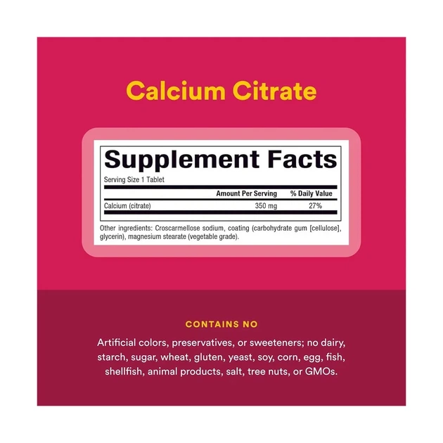 Кальцій цитрат Calcium Citrate 350 мг Natural Factors, 90 Таблетки - зображення 6