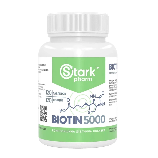 Біотин 5000 Stark Biotin Stark Pharm, 120 Таблетки - зображення 3
