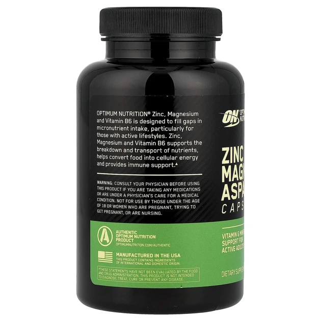 Цинк магній аспартат Zinc Magnesium Aspartate Optimum Nutrition, 90 капсул - Фото 3 Цинк магній аспартат Zinc Magnesium Aspartate Optimum Nutrition, 90 капсул - зображення 3