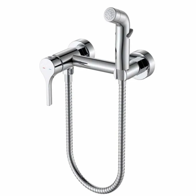 Смеситель настенный с гигиеническим душем Zerix Rex-222 Chrome с нерж. стали (Цвет хром) (ZX6121) - Фото 1 Смеситель настенный с гигиеническим душем Zerix Rex-222 Chrome с нерж. стали (Цвет хром) (ZX6121) - изображение 1