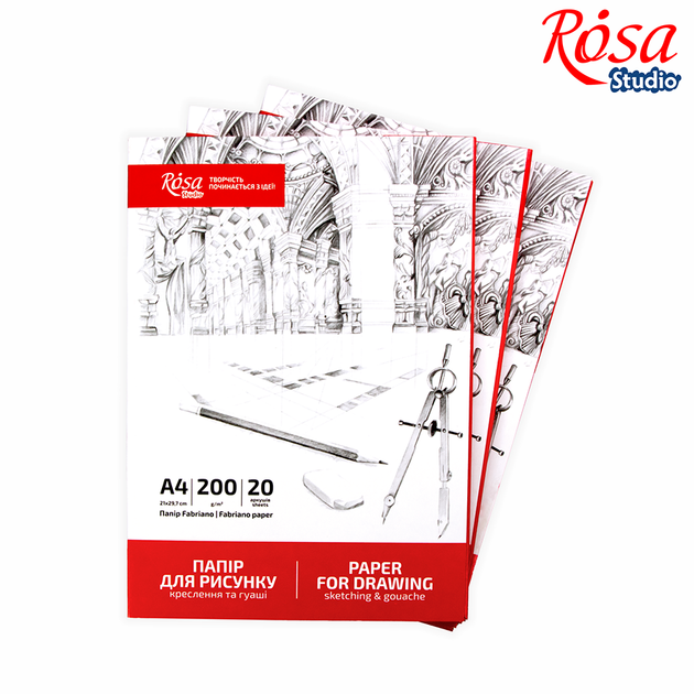 Папка для рисунка и черчения А4 21х29,7см 200г/м2 20л Мелкое зерно ROSA Studio - Фото 2 Папка для рисунка и черчения А4 21х29,7см 200г/м2 20л Мелкое зерно ROSA Studio - изображение 2