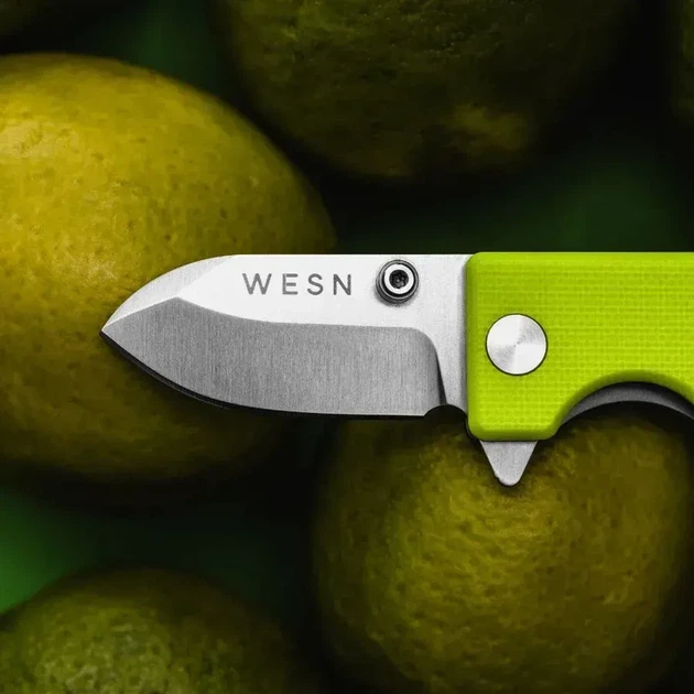 Складной нож WESN MICROBLADE (Титан + Лаймовый G10) 9.5см - изображение 2