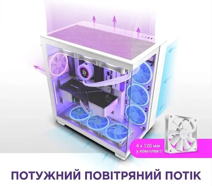 Корпус NZXT H9 Flow White (CM-H91FW-01) / без БП / Белый (101633288) - Уценка - Фото 4 Корпус NZXT H9 Flow White (CM-H91FW-01) / без БП / Белый (101633288) - Уценка - изображение 4