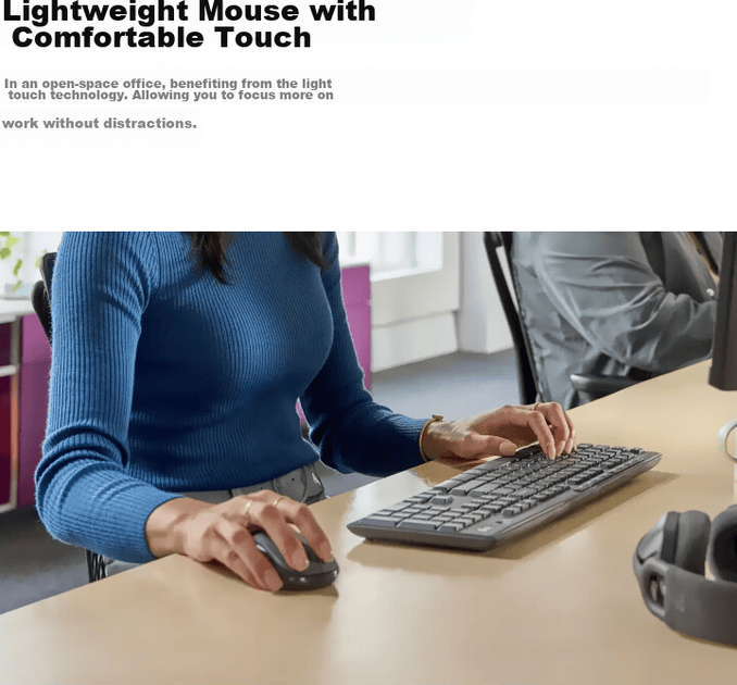 Комплект бездротовий Logitech MK370 Wireless/Bluetooth Black - зображення 7