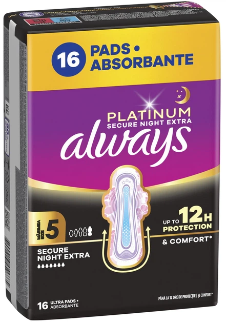 Гигиенические прокладки Always Platinum Secure Night Extra Размер 5 16 шт (8700216452885) - изображение 2