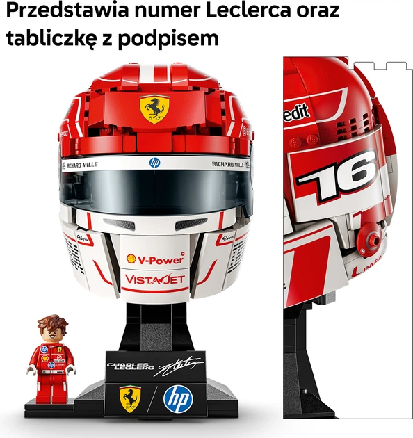 Zestaw klocków LEGO Editions Formula 1 Kask Charles Leclerc Scuderia Ferrari HP 886 elementów (43014) - obraz 5