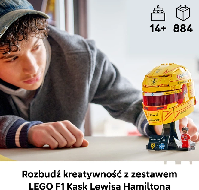Zestaw klocków LEGO Editions Formula 1 Kask Lewis Hamilton Scuderia Ferrari HP 884 elementy (43022) - Zdjęcie 3 Zestaw klocków LEGO Editions Formula 1 Kask Lewis Hamilton Scuderia Ferrari HP 884 elementy (43022) - obraz 3