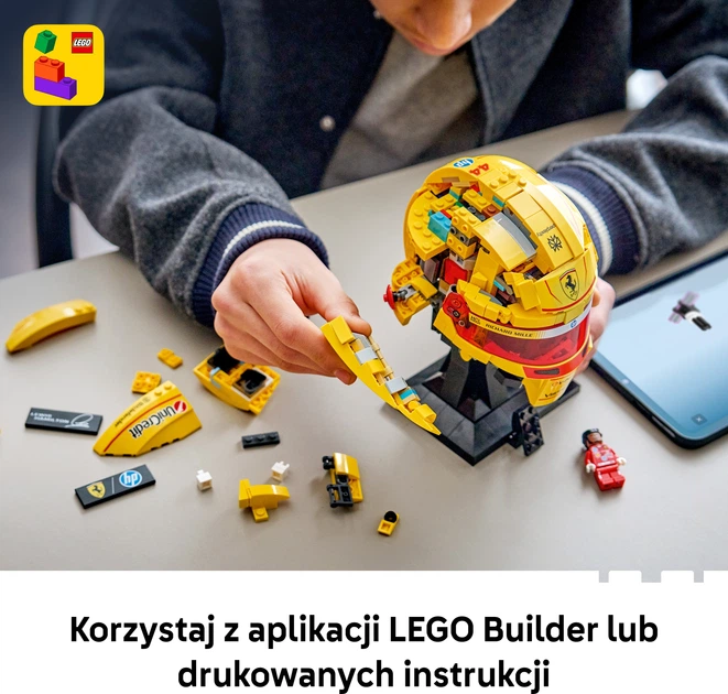 Zestaw klocków LEGO Editions Formula 1 Kask Lewis Hamilton Scuderia Ferrari HP 884 elementy (43022) - Zdjęcie 7 Zestaw klocków LEGO Editions Formula 1 Kask Lewis Hamilton Scuderia Ferrari HP 884 elementy (43022) - obraz 7