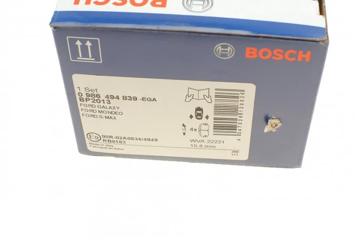 Гальмівні колодки BOSCH 0986494839 Ford S-Max, Mondeo, Galaxy; Ford USA Edge 5341207, 5333798, 5333787 - зображення 8