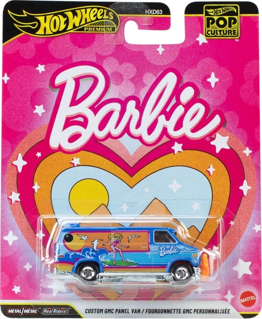 Model samochodu Mattel Hot Wheels Premium Barbie Pop Culture Custom GMC Panel Van Białoróżowy JHW98 (194735337255) - obraz 2
