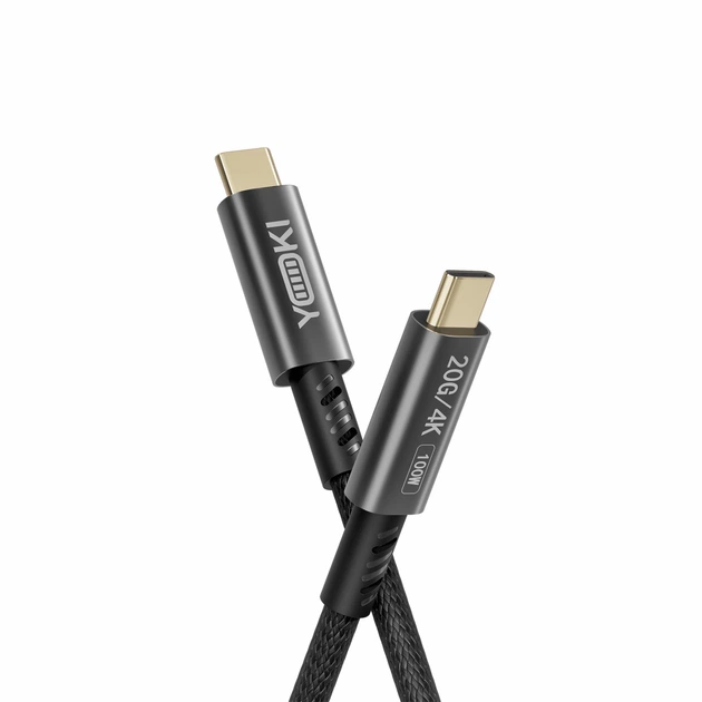 Кабель USB YOKI PO73 POWER PRO Series Type-C to Type-C 100W (20V/5A) 2m для быстрой зарядки и передачи данных USB 3.2 до 20Gbps Black - изображение 3