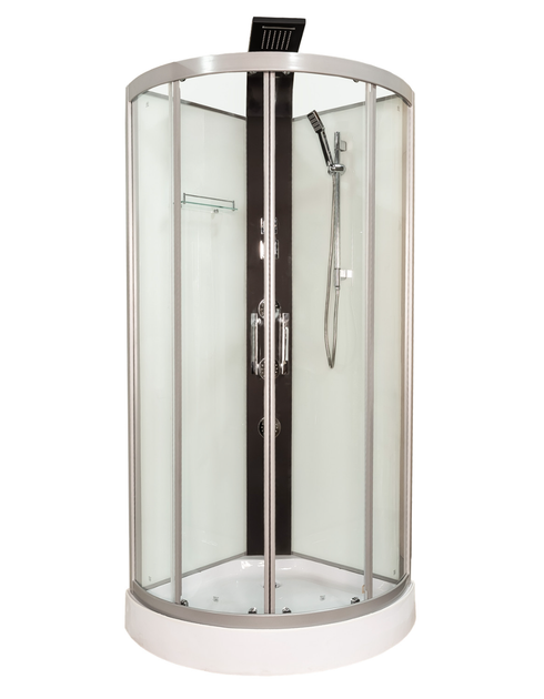 Душовий бокс INSANA Rowena W (XW9809) 90×90×215 см, кутовий, з мілким піддоном 15 см, сатиновий профіль, гідромасаж - изображение 2