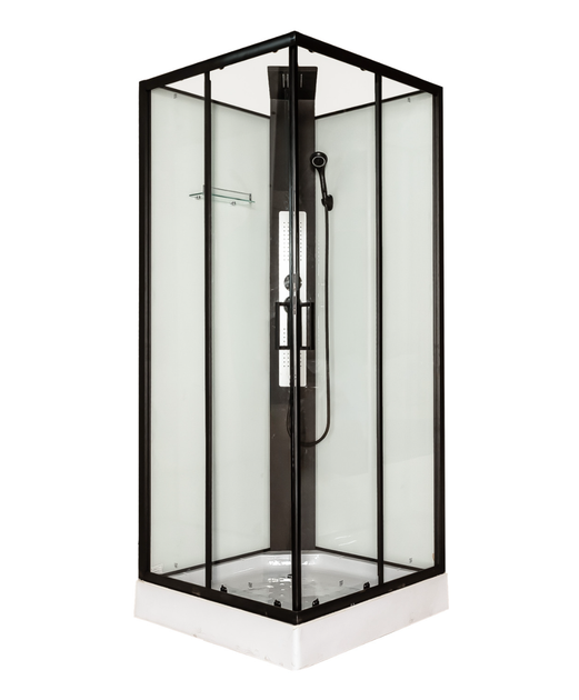 Душовий бокс INSANA Ester 90 (XW9811-90) 90×90×215 см, квадратний, з мілким піддоном 15 см, чорний профіль, тропічний душ - изображение 2