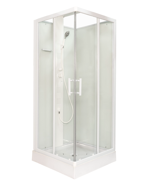 Душовий бокс INSANA Alora 90 (XW9852-90) 90×90×215 см, квадратний, з мілким піддоном 15 см, білий профіль, тропічний душ - изображение 2