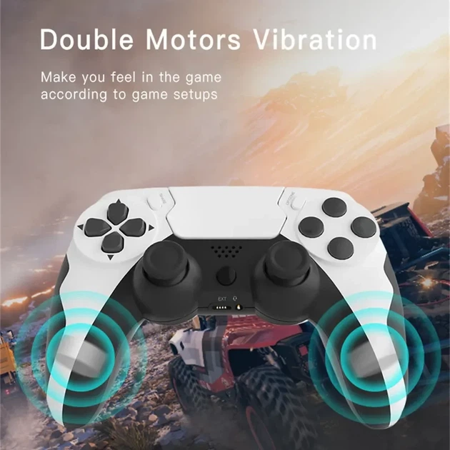 Беспроводной геймпад Bluetooth с вибрацией и тачпадом GAMINJA P48 для PS4/PS3/PC Белый - изображение 3