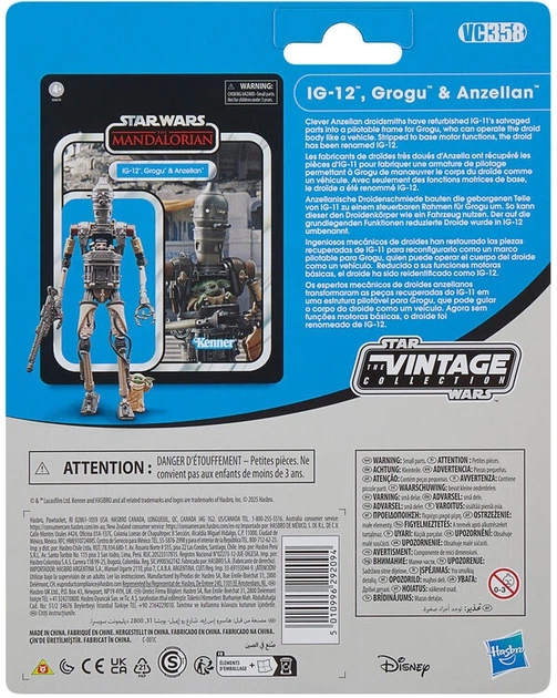 Zestaw figurek Hasbro Star Wars The Vintage Collection The Mandalorian IG-12, Grogu and Anzellan 9.5 cm G06705L00 (5010996292094) - obraz 2