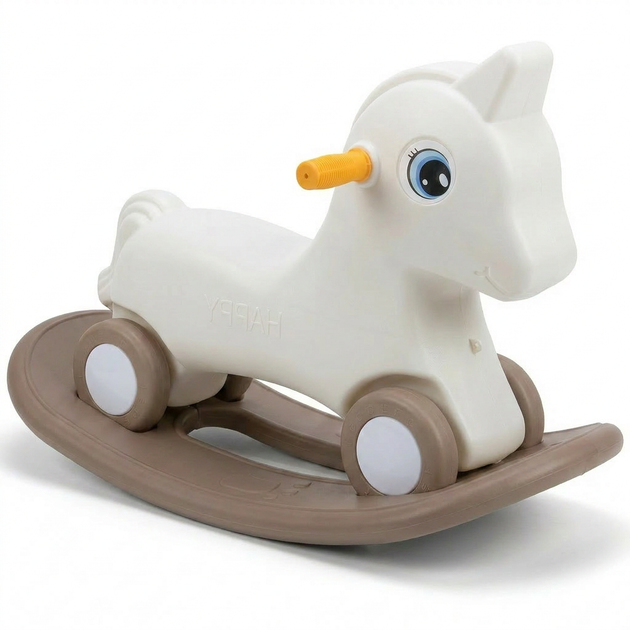Каталка качалка беговел пони белая 2в1 SP-Sport Happy Pony 1744 White-Beige - изображение 3