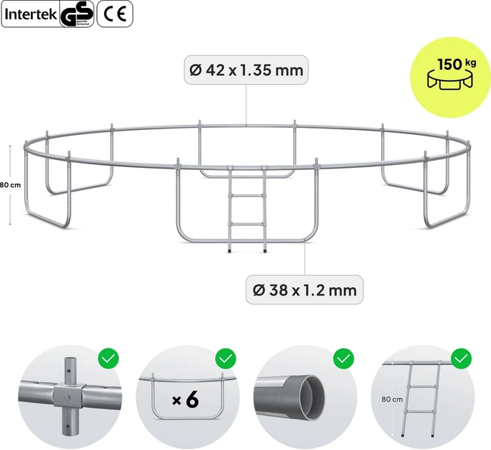 Батут Zipro Jump Pro Premium с внутренней сеткой 16FT 496 см (12578746) - Фото 3 Батут Zipro Jump Pro Premium с внутренней сеткой 16FT 496 см (12578746) - изображение 3
