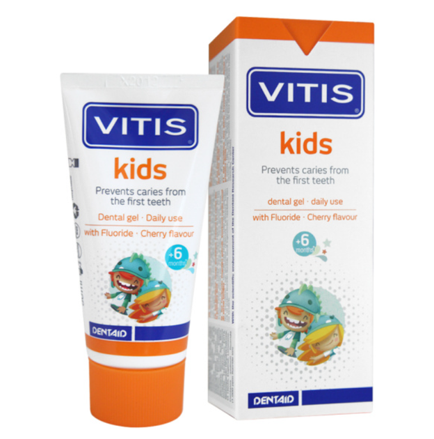 VITIS KIDS гель-паста для детей 2+ вишня 50 мл - Фото 1 VITIS KIDS гель-паста для детей 2+ вишня 50 мл - изображение 1