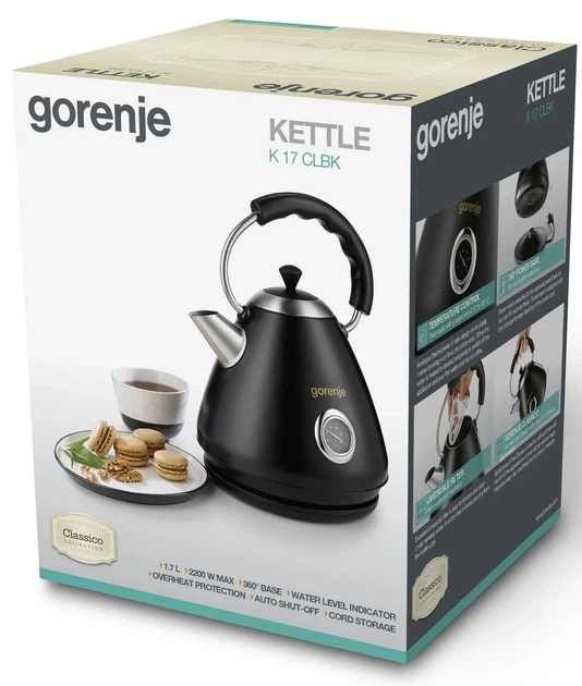 Електрочайник Gorenje 1.7л, пластик, чорний (00109473) - изображение 10