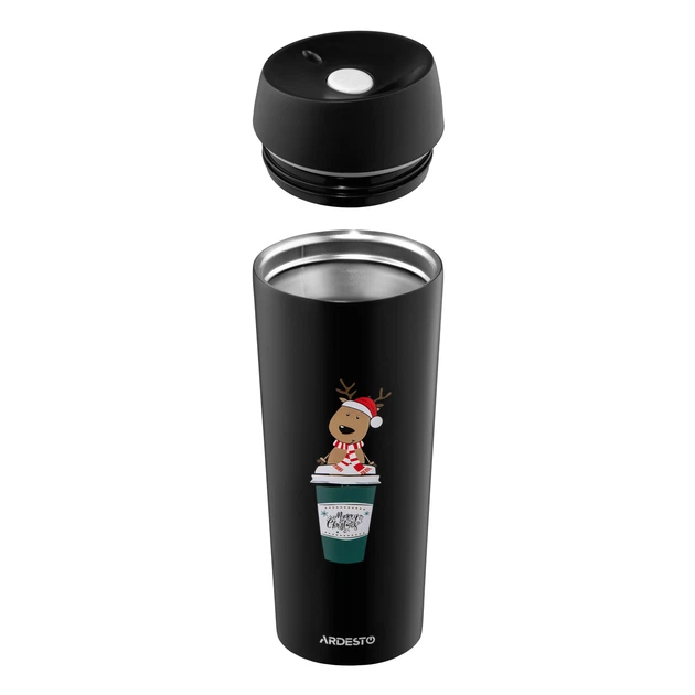 Термокружка Ardesto Coffee Time Christmas Reindeer AR2645RN 450 мл Чорний (00108756) - изображение 5