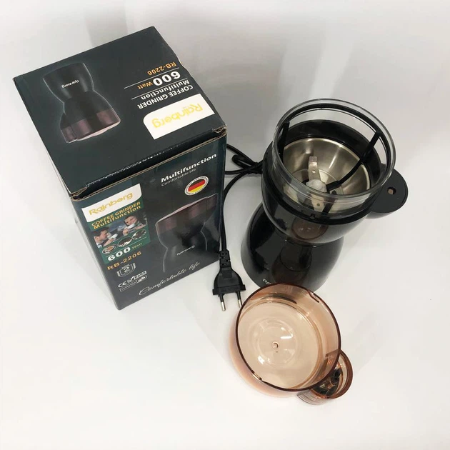 Кофемолка Rainberg RB-2206 600 Вт, нержавеющая сталь, компактная - изображение 8