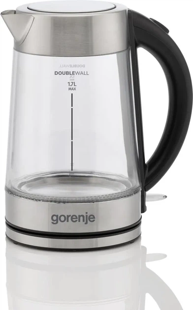 Електрочайник Gorenje 1.7л, 2,200 Вт, strix контроль, скло, нерж (00109483) - изображение 2