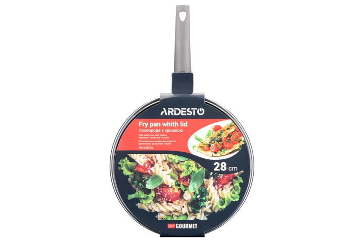 Сковорода глибока з кришкою Ardesto Gemini Gourmet Apulia, 28см, алюміній, сірий (00106715) - изображение 13