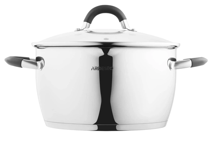 Каструля Ardesto Gemini Livorno зі скляною кришкою та зливом нержавіюча сталь 5,5л 24см AR1955GS (00107473) - изображение 4