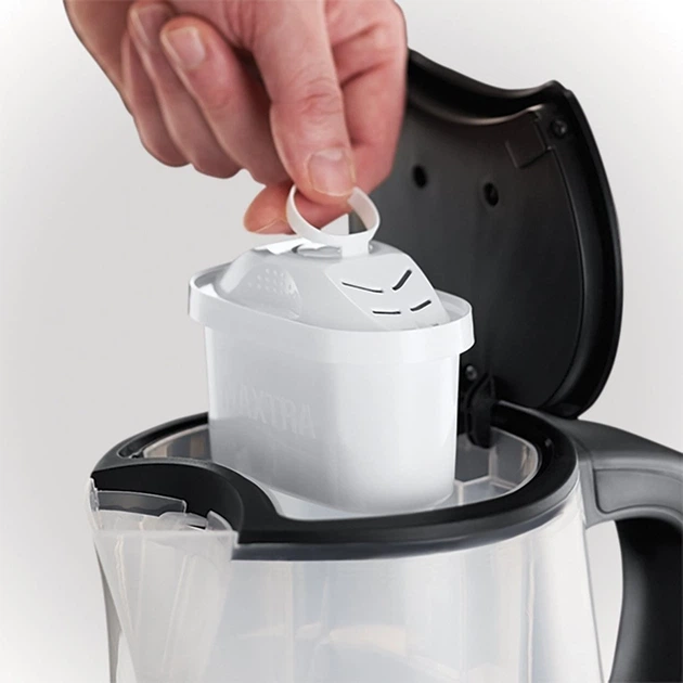 Електрочайник Russell Hobbs Purity 1л, скло, з фільтром Brita, сріблясто-чорний (00109380) - изображение 3