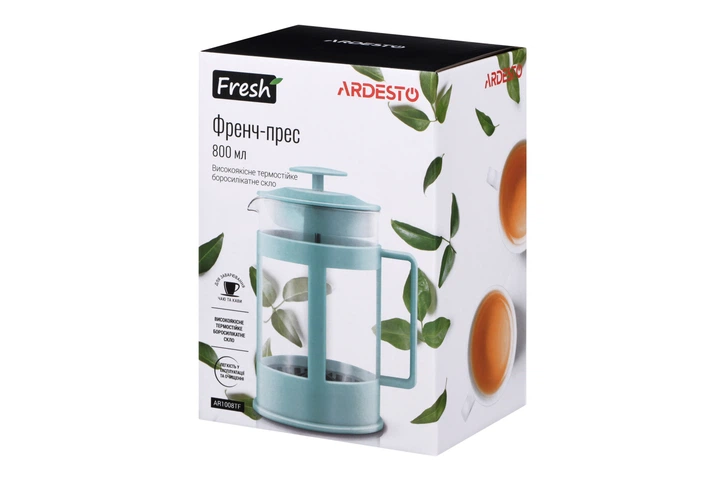 Френч-прес Ardesto AR1008TF 800 мл Блакитний (00108996) - Фото 3 Френч-прес Ardesto AR1008TF 800 мл Блакитний (00108996) - зображення 3