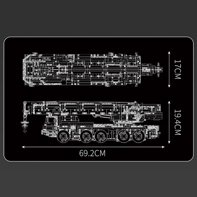 Конструктор Mould King 17073 Мобильный кран LTM 1110 на радиоуправлении || Автокран на пульте || 3218 деталей - Фото 5 Конструктор Mould King 17073 Мобильный кран LTM 1110 на радиоуправлении || Автокран на пульте || 3218 деталей - изображение 5