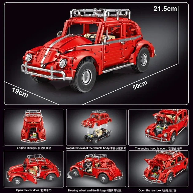 Конструктор VolksWagen на Радиоуправлении || VolksWagen Beetle 1:10 || 2661 деталь - Фото 7 Конструктор VolksWagen на Радиоуправлении || VolksWagen Beetle 1:10 || 2661 деталь - изображение 7