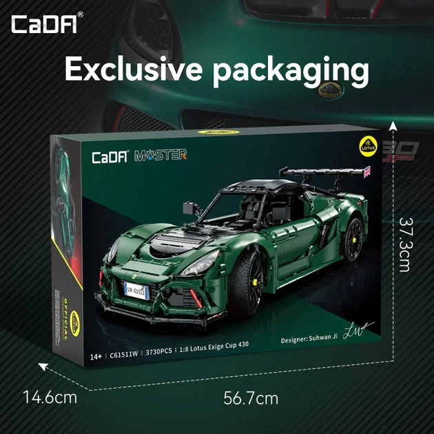 Конструктор LOTUS EXIGE || CADA 61511 || 3730 деталей || 1:8 масштаб - изображение 7