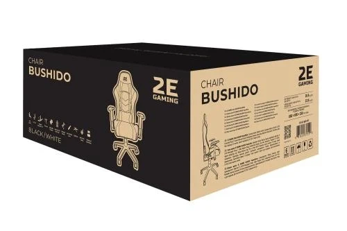 Игровое кресло 2E GAMING BUSHIDO, Black/White, ПУ кожа / ткань (2E-GC-BUS-WT) - Фото 6 Игровое кресло 2E GAMING BUSHIDO, Black/White, ПУ кожа / ткань (2E-GC-BUS-WT) - изображение 6