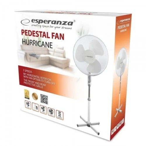 Вентилятор підлоговий Esperanza "Hurricane", White, 50 Вт (EHF001WW) - зображення 3