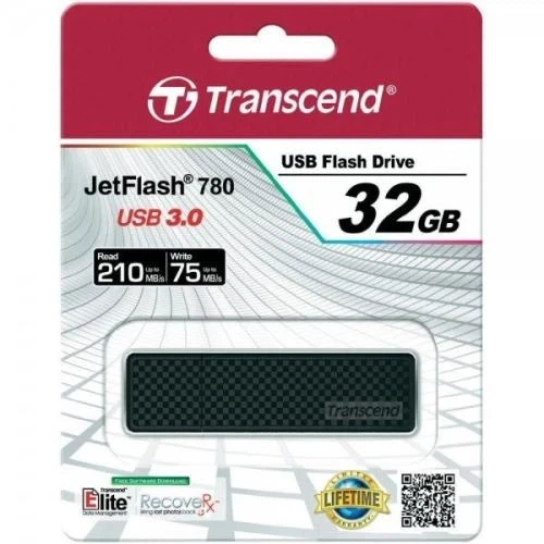 Флеш накопитель USB 32Gb Transcend JetFlash 780, Black, USB 3.1 Gen 1 (TS32GJF780) - Фото 3 Флеш накопитель USB 32Gb Transcend JetFlash 780, Black, USB 3.1 Gen 1 (TS32GJF780) - изображение 3