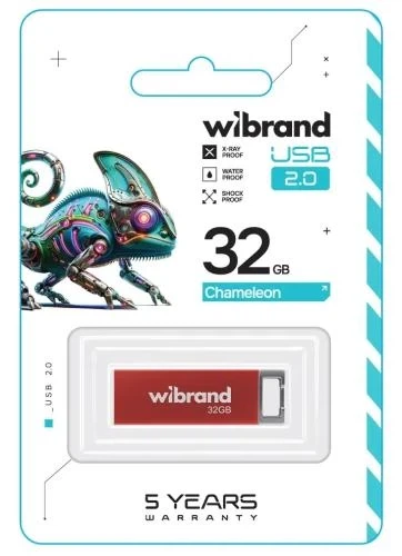 Флеш накопитель USB 32Gb Wibrand Chameleon, Red, USB 2.0 (WI2.0/CH32U6R) - изображение 2