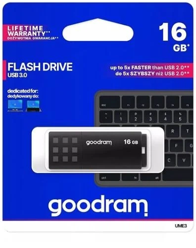 Флеш накопитель USB 16Gb Goodram UME3, Black, USB 3.2 Gen 1 (UME3-0160K0R11) - изображение 2
