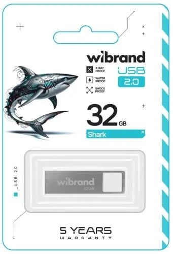 Флеш накопитель USB 32Gb Wibrand Shark, Silver, USB 2.0 (WI2.0/SH32U4S) - Фото 2 Флеш накопитель USB 32Gb Wibrand Shark, Silver, USB 2.0 (WI2.0/SH32U4S) - изображение 2