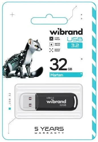 Флеш накопитель USB 32Gb Wibrand Marten, Black, USB 3.2 Gen 1 (WI3.2/MA32P10B) - изображение 2
