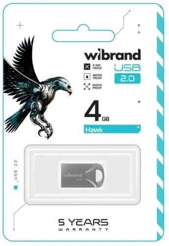 Флеш накопичувач USB 4Gb Wibrand Hawk, Silver, USB 2.0 (WI2.0/HA4M1S) - зображення 2
