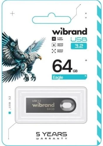 Флеш накопитель USB 64Gb Wibrand Eagle, Grey, USB 3.2 Gen 1 (WI3.2/EA64U10G) - Фото 2 Флеш накопитель USB 64Gb Wibrand Eagle, Grey, USB 3.2 Gen 1 (WI3.2/EA64U10G) - изображение 2