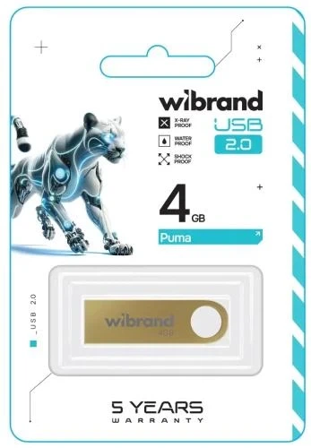 Флеш накопитель USB 4Gb Wibrand Puma, Gold, USB 2.0 (WI2.0/PU4U1G) - изображение 2