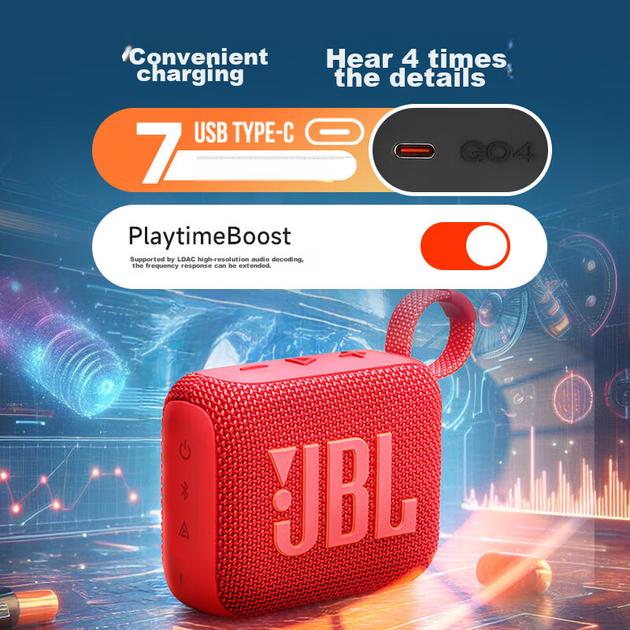 Портативная колонка JBL GO4 4.2W Black - Фото 4 Портативная колонка JBL GO4 4.2W Black - изображение 4