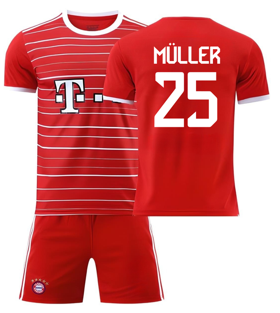 Форма футбольна дитяча Müller (Мюллер) 25 Bavaria Munich (Баварія Мюнхен), сезон 24/25, 22 розмір, ріст 125-130 см, червона з білим - Фото 1 Форма футбольна дитяча Müller (Мюллер) 25 Bavaria Munich (Баварія Мюнхен), сезон 24/25, 22 розмір, ріст 125-130 см, червона з білим - зображення 1