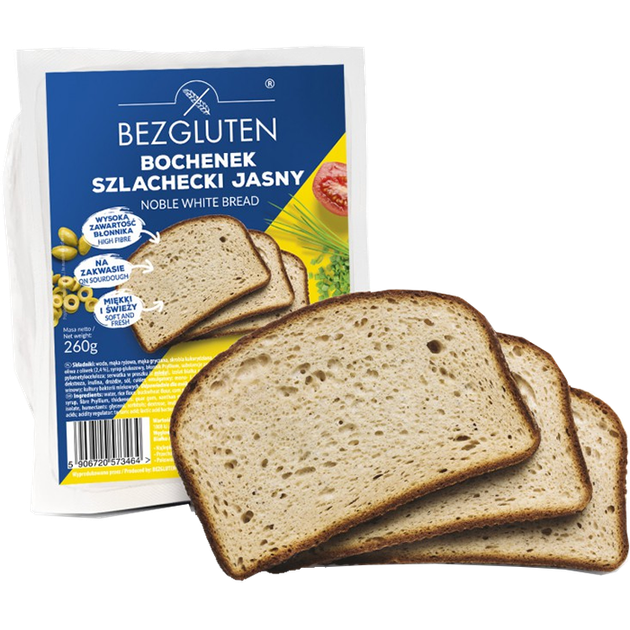 Хлеб белый Дворянский Без глютена Bezgluten 260 г - Фото 1 Хлеб белый Дворянский Без глютена Bezgluten 260 г - изображение 1