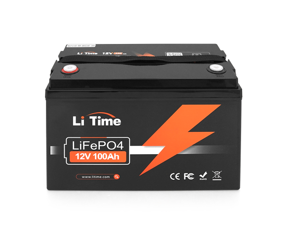 Акумулятор LiFePO4 12.8V 100Ah, 1280Wh, BMS 100A, Li-TIME - Фото 2 Акумулятор LiFePO4 12.8V 100Ah, 1280Wh, BMS 100A, Li-TIME - зображення 2