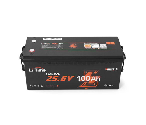 Акумулятор LiFePO4 25.6V 100Ah, 2560Wh, BMS 100A, Bluetooth, Li-TIME - Фото 2 Акумулятор LiFePO4 25.6V 100Ah, 2560Wh, BMS 100A, Bluetooth, Li-TIME - зображення 2